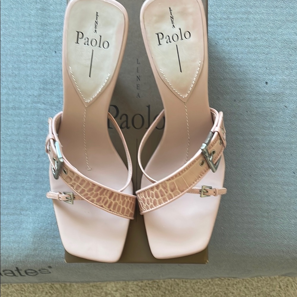 Paolo Pink Heels with Rhinestone Embellishment